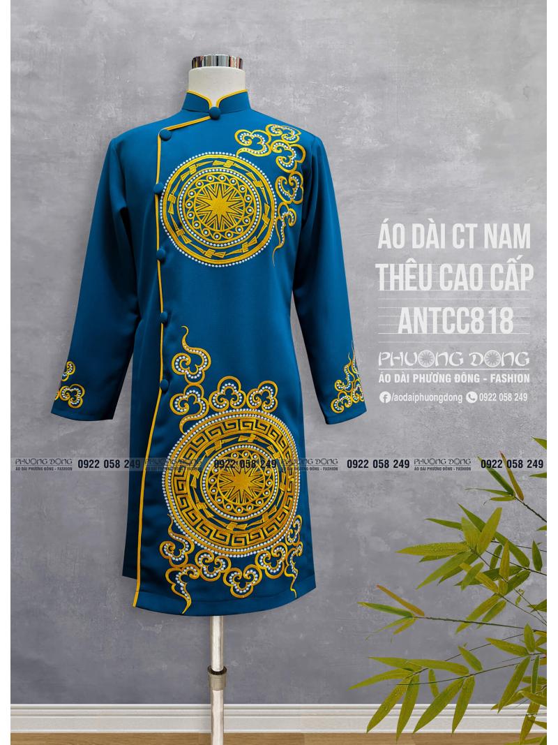 Áo Dài Cách Tân Nam Thêu Cao Cấp ANTCC818